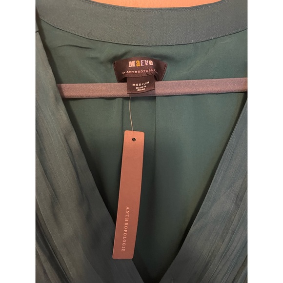Anthropologie Maeve V-Neck Wrap Maxi Dress Womens Maeve V- Neck Turquoise size M - Picture 9 of 9